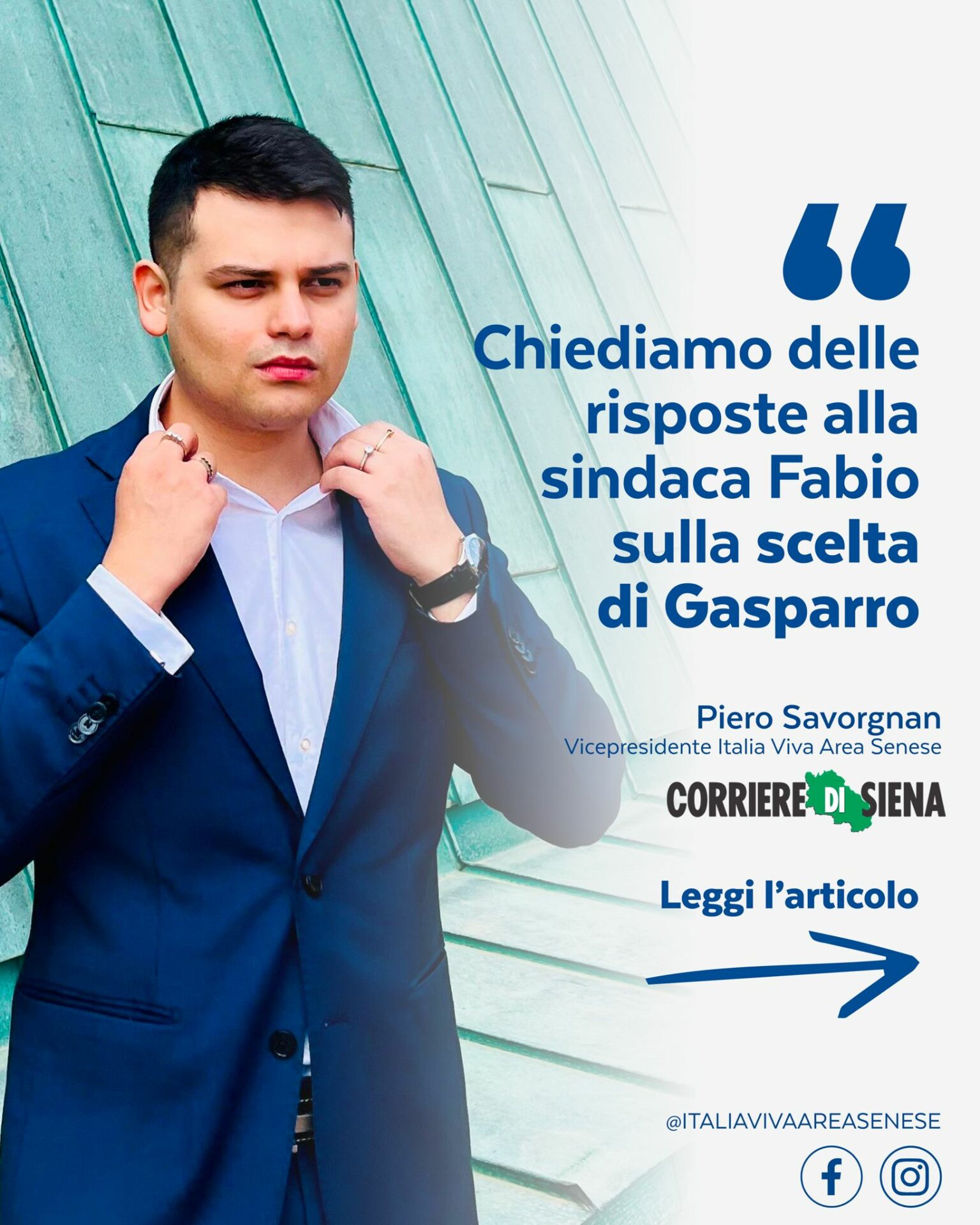Scelta di Gasparro per il Palio di Siena del 2 Luglio.